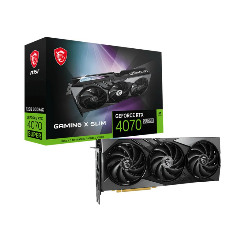 MSI GeForce RTX 4070 Super 12GB GDDR6X Gaming X Slim Graphics Card - كرت شاشة